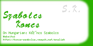 szabolcs koncs business card